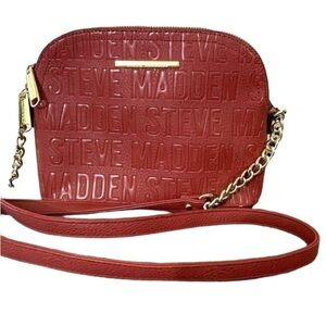 Steve Madden crossbody bag - burnt orange, gold chain strap / details